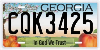 GA license plate CQK3425