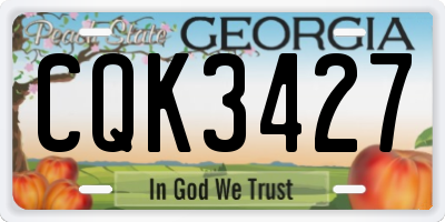 GA license plate CQK3427