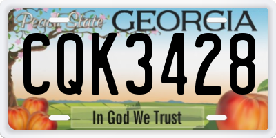 GA license plate CQK3428