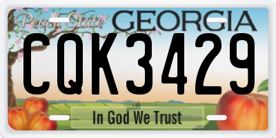 GA license plate CQK3429