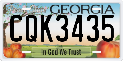 GA license plate CQK3435