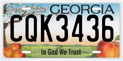 GA license plate CQK3436