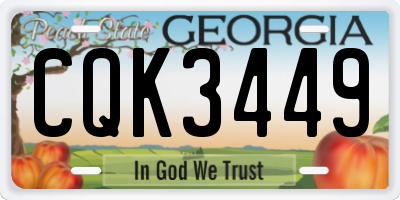 GA license plate CQK3449