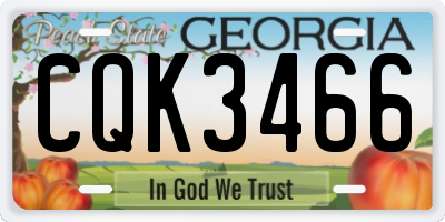 GA license plate CQK3466