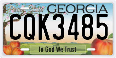 GA license plate CQK3485