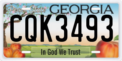 GA license plate CQK3493