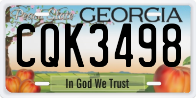GA license plate CQK3498