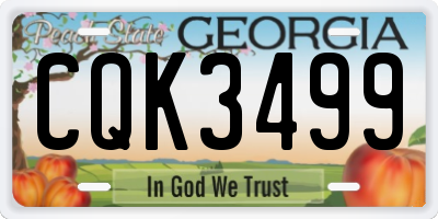 GA license plate CQK3499