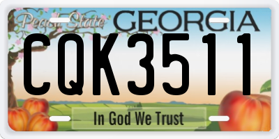 GA license plate CQK3511