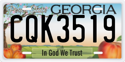 GA license plate CQK3519