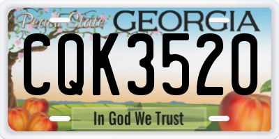 GA license plate CQK3520
