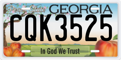 GA license plate CQK3525