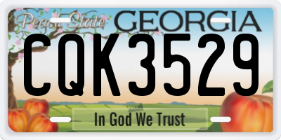GA license plate CQK3529