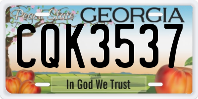 GA license plate CQK3537