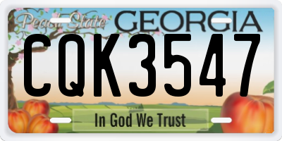 GA license plate CQK3547