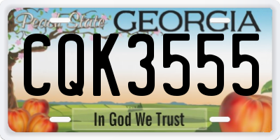 GA license plate CQK3555