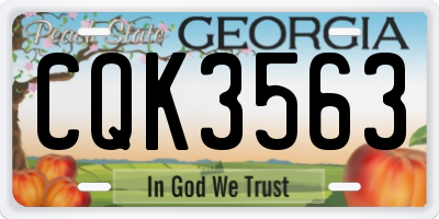 GA license plate CQK3563