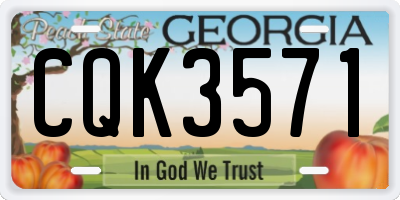 GA license plate CQK3571