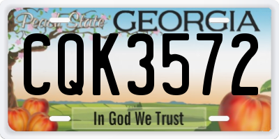 GA license plate CQK3572