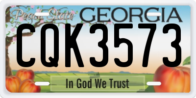 GA license plate CQK3573