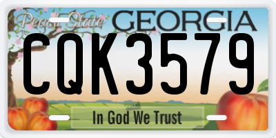 GA license plate CQK3579
