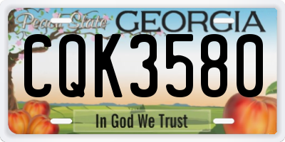 GA license plate CQK3580