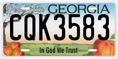 GA license plate CQK3583