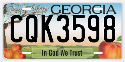 GA license plate CQK3598