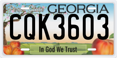 GA license plate CQK3603