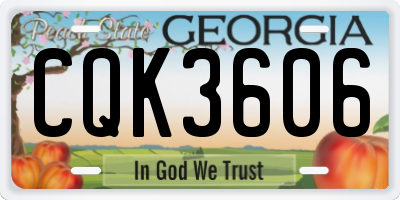 GA license plate CQK3606