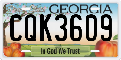 GA license plate CQK3609