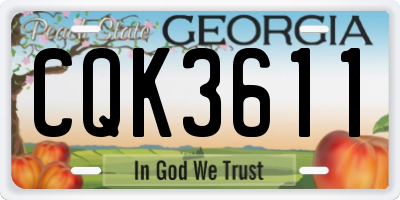 GA license plate CQK3611