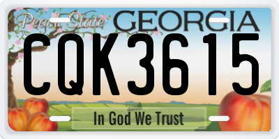 GA license plate CQK3615