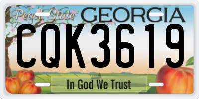 GA license plate CQK3619