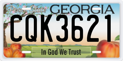 GA license plate CQK3621
