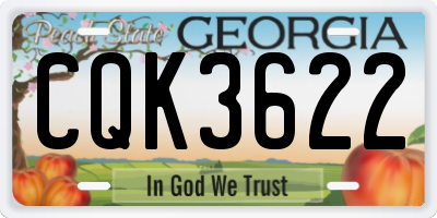 GA license plate CQK3622