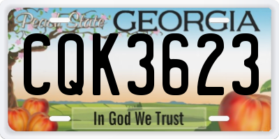 GA license plate CQK3623
