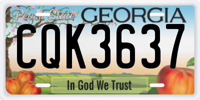 GA license plate CQK3637