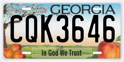GA license plate CQK3646