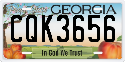 GA license plate CQK3656