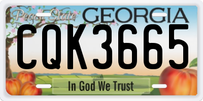GA license plate CQK3665