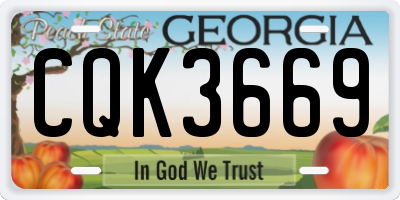 GA license plate CQK3669