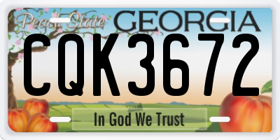 GA license plate CQK3672