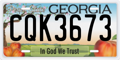 GA license plate CQK3673