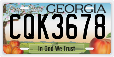 GA license plate CQK3678