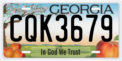 GA license plate CQK3679