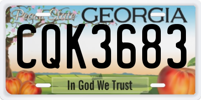 GA license plate CQK3683