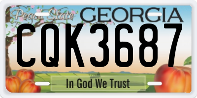 GA license plate CQK3687
