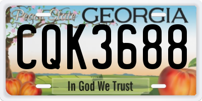 GA license plate CQK3688
