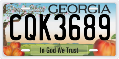 GA license plate CQK3689